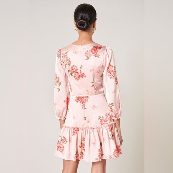 Sugarlips Bonitas Mariko Surplice Mini Dress NEW Size Medium BLUSH-CORAL - Picture 3 of 16